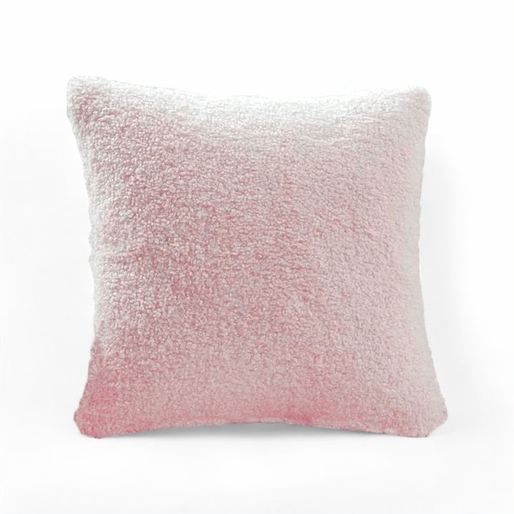 Pink Cozy Faux Fur Cushion Cover front view