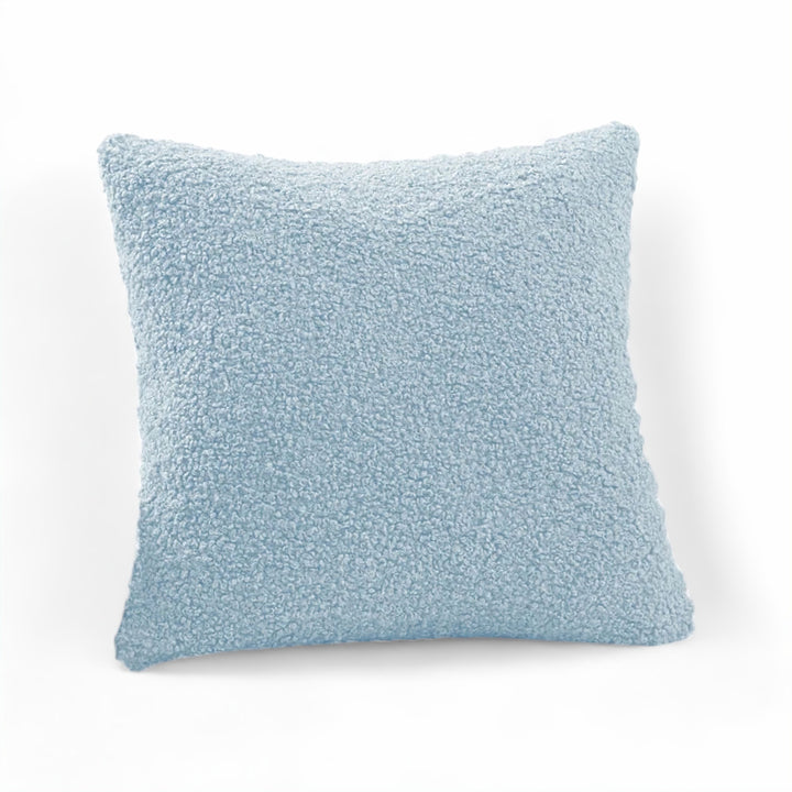 Baby Blue Cozy Faux Fur Cushion Cover front view
