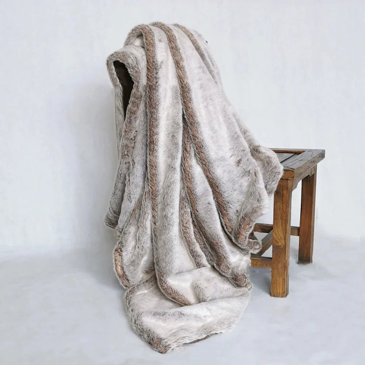 Cozy Faux Fur Throw Blanket front view
