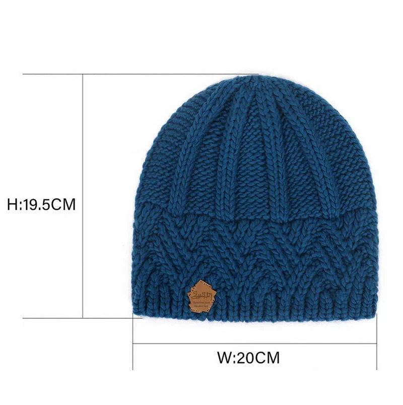 White Wool-Cotton Blend Knit Beanie