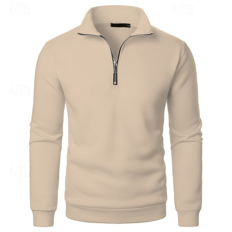 Cotton-Blend Fleece Quarter-Zip Pullover