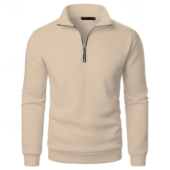 Cotton-Blend Fleece Quarter-Zip Pullover