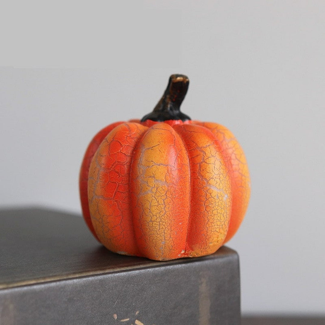Crackle Resin Pumpkin Lanterns medium pumpkin shape