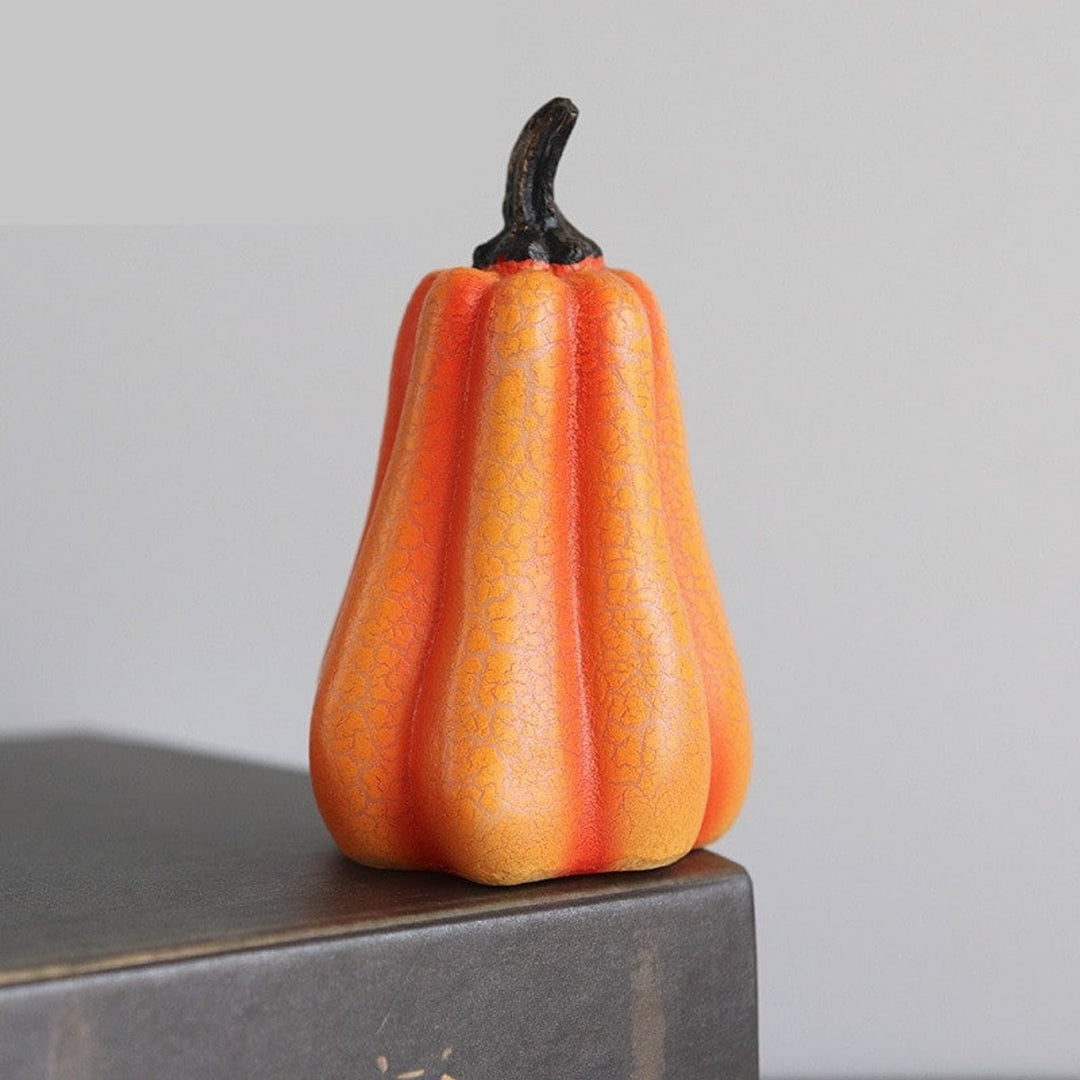Crackle Resin Pumpkin Lanterns tall gourd shape