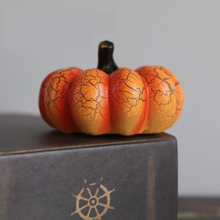 Crackle Resin Pumpkin Lanterns squat pumpkin shape