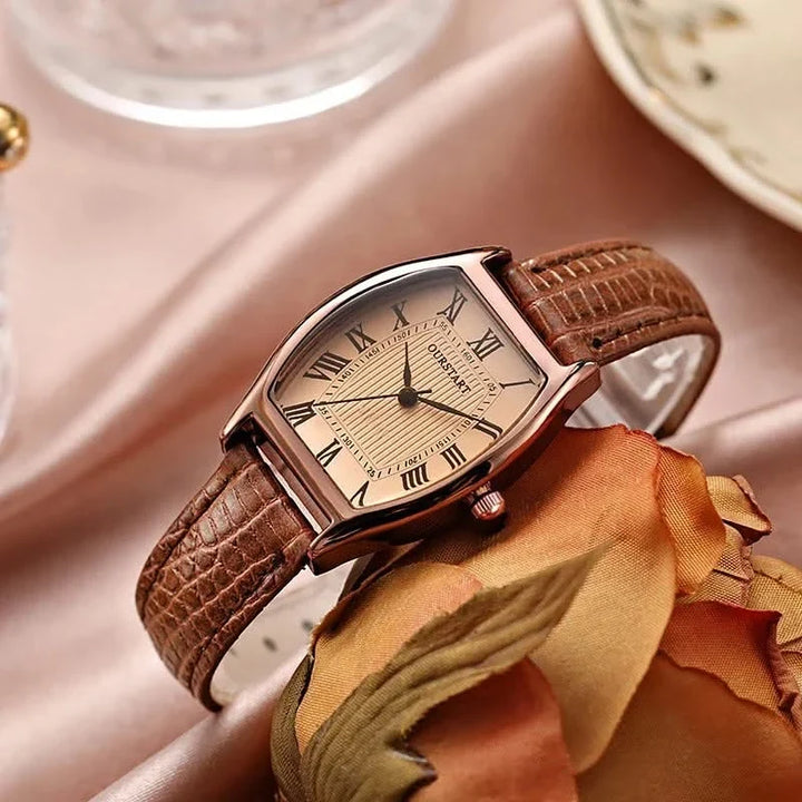 Brown Croc-Embossed Tonneau Watch lifestyle