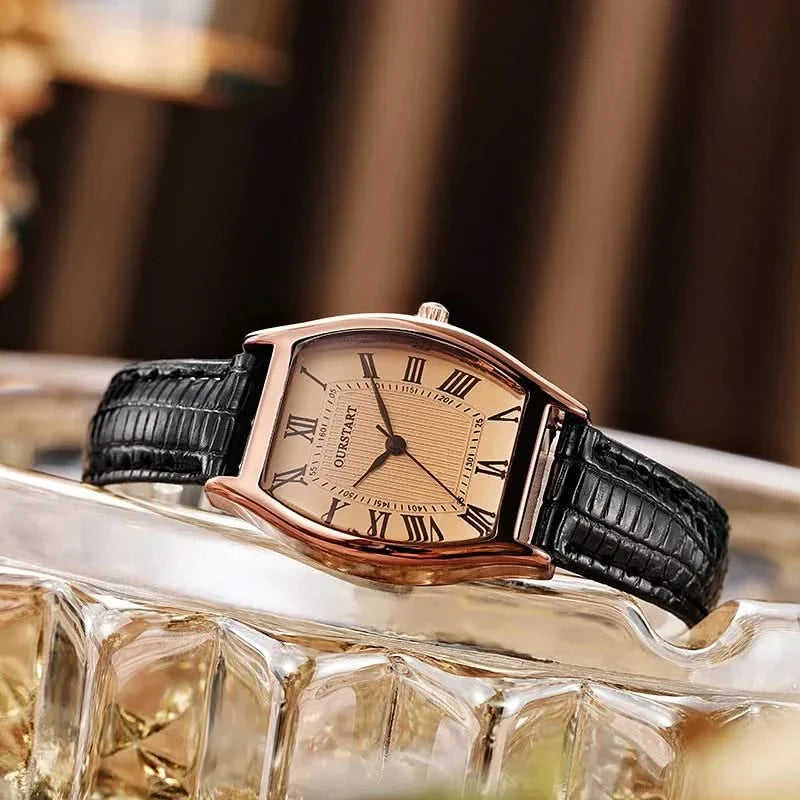 Black Croc-Embossed Tonneau Watch lifestyle