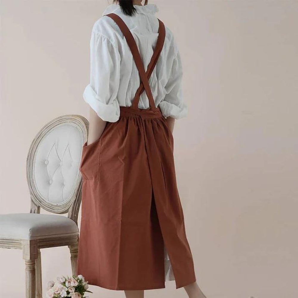 Cross-Back Cotton Kitchen Apron cotton fabric texture