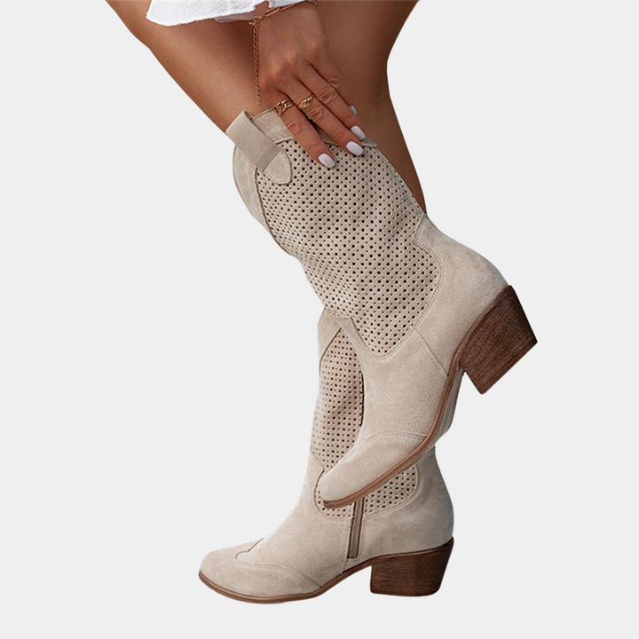 Beige Western Cowboy Boots view 5