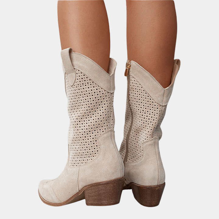Beige Western Cowboy Boots view 8
