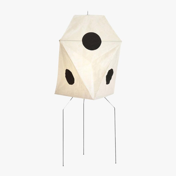 White Cutout Rice Paper Floor Lamp tripod base