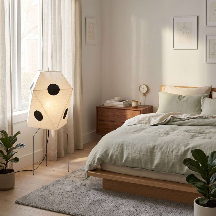 White Cutout Rice Paper Floor Lamp cutout detail