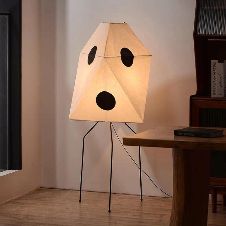 White Cutout Rice Paper Floor Lamp minimalist decor
