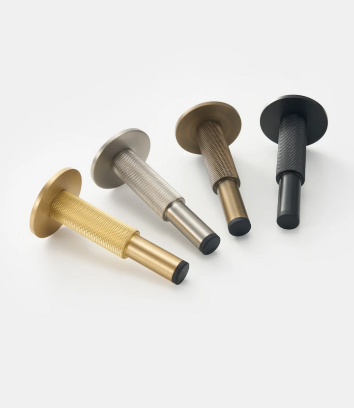 Knurled Brass Floor Door Stopper product photo