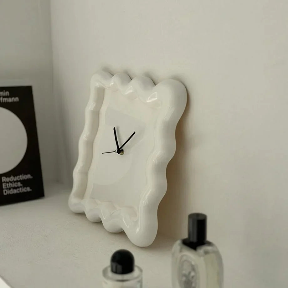 Blue Glossy Melamine Squiggle Wall Clock