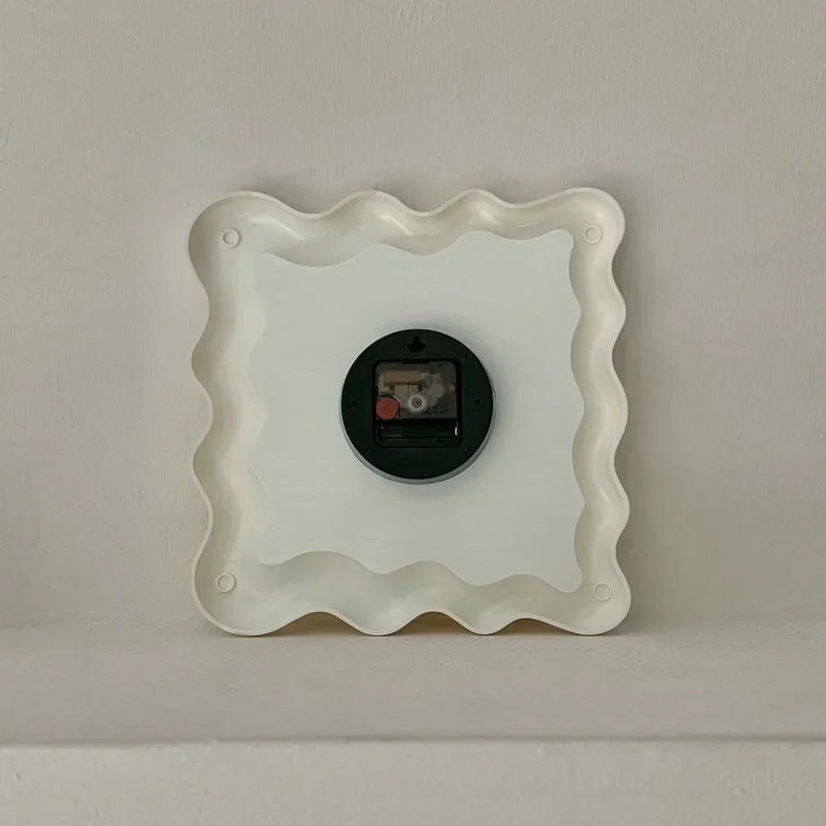 Glossy Melamine Squiggle Wall Clock