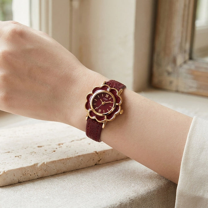 Red Dainty Flower Watch lifestyle