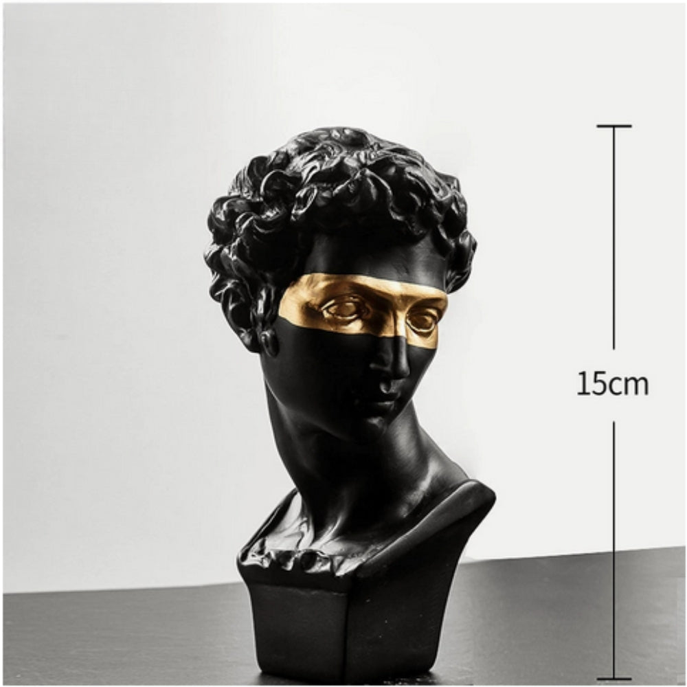 Black David Bust Sculpture 15cm size view