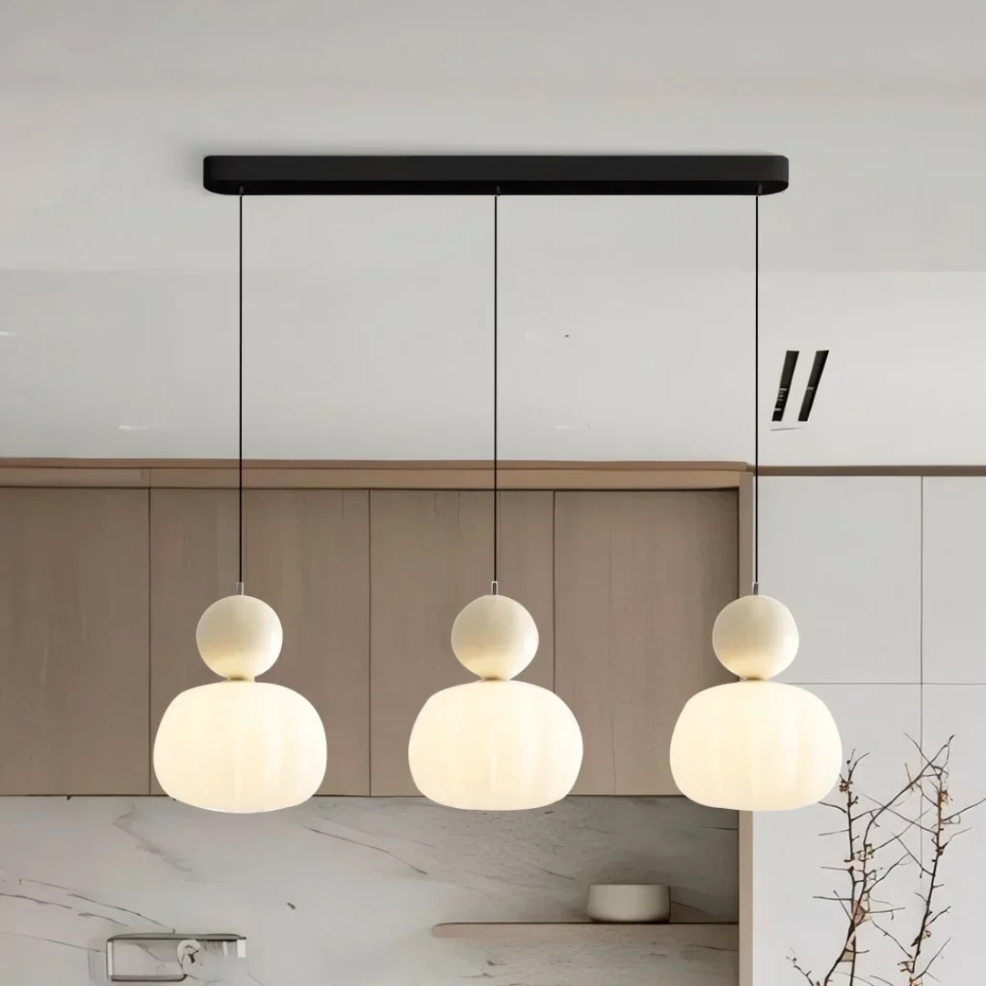 Elegant Opaline Fluted Glass LED Pendant Light | Modern Bauhaus Inspired Ceiling Fixture