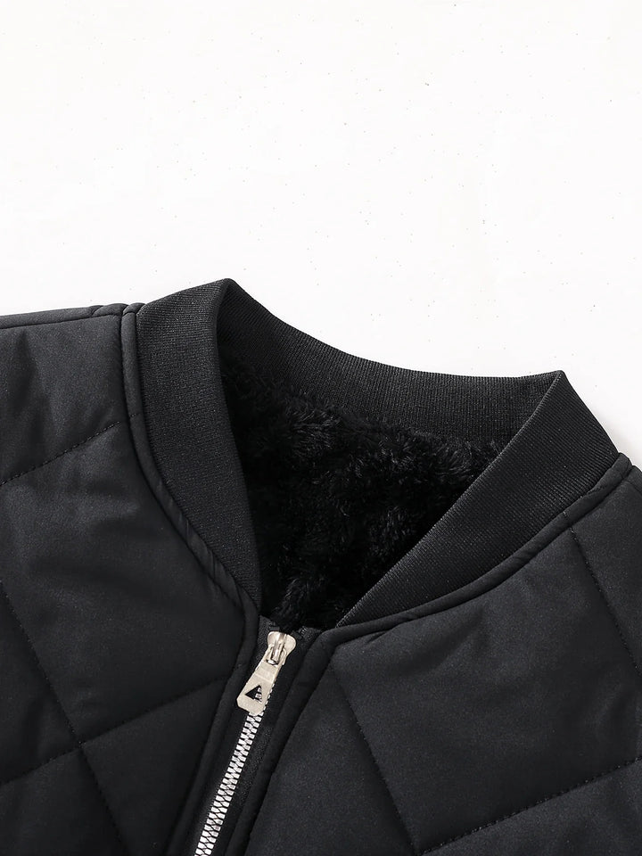 Diamond-Quilted Bomber Jacket alternate view 4