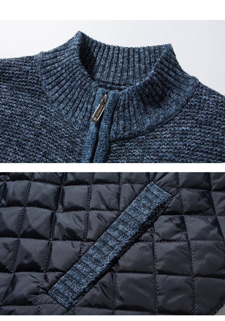 Diamond-Quilted Zip Cardigan alternate view 4