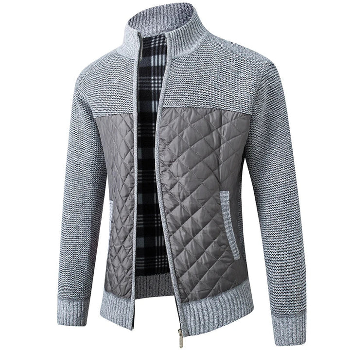 Diamond-Quilted Zip Cardigan alternate view 6