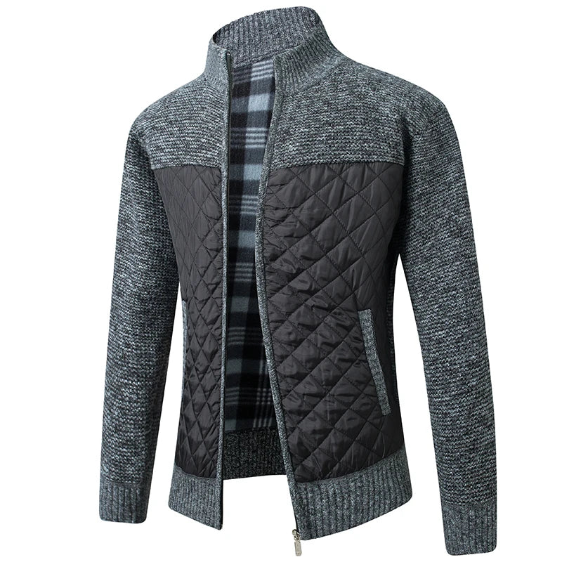 Diamond-Quilted Zip Cardigan alternate view 7