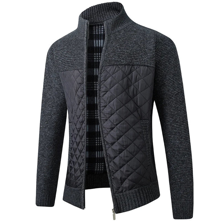 Diamond-Quilted Zip Cardigan alternate view 9