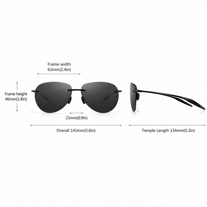 Vintage Rimless Aviator Sunglasses