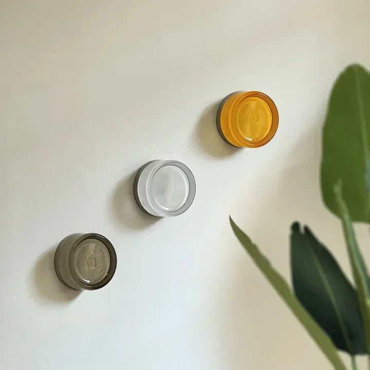 Dimmable Round LED Wall Sconces in three colors on wall