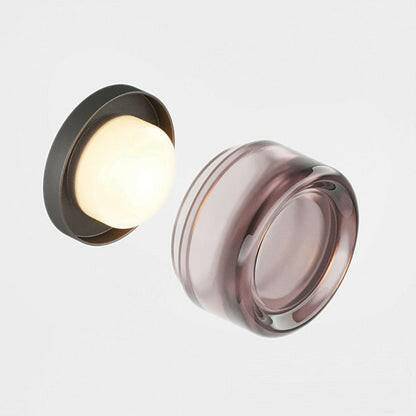 Smoky Grey Dimmable Round LED Wall Sconce exploded view