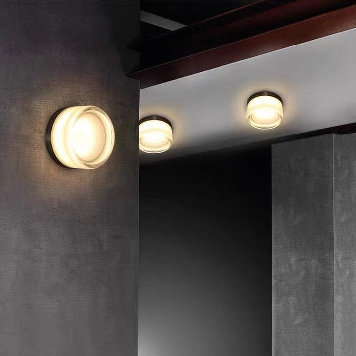 Dimpled Glass Wall Sconce angled view