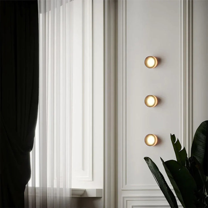 Dimpled Glass Wall Sconce installed lifestyle view