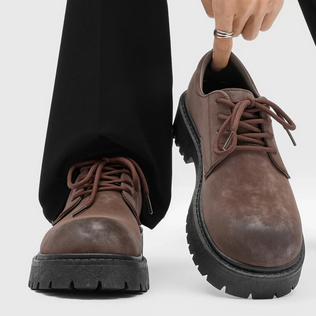 Distressed Lace-Up Derby Boots alternate view 2