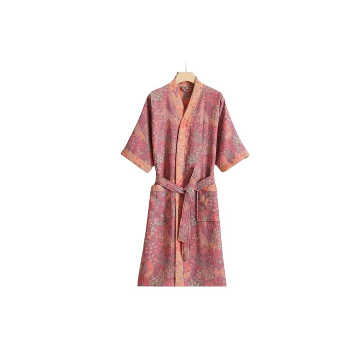 Pink Double-Gauze Cotton Bathrobe product view 1