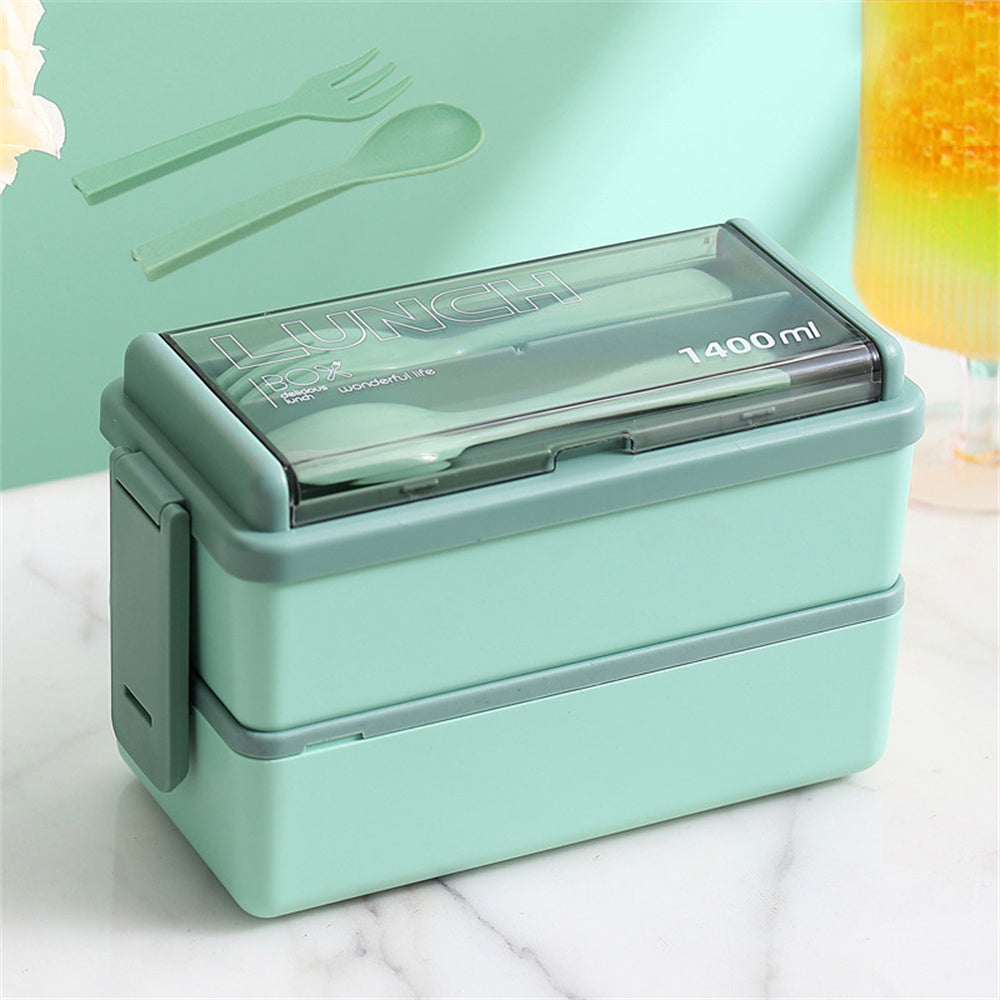 Double-Layer Bento Box open compartments