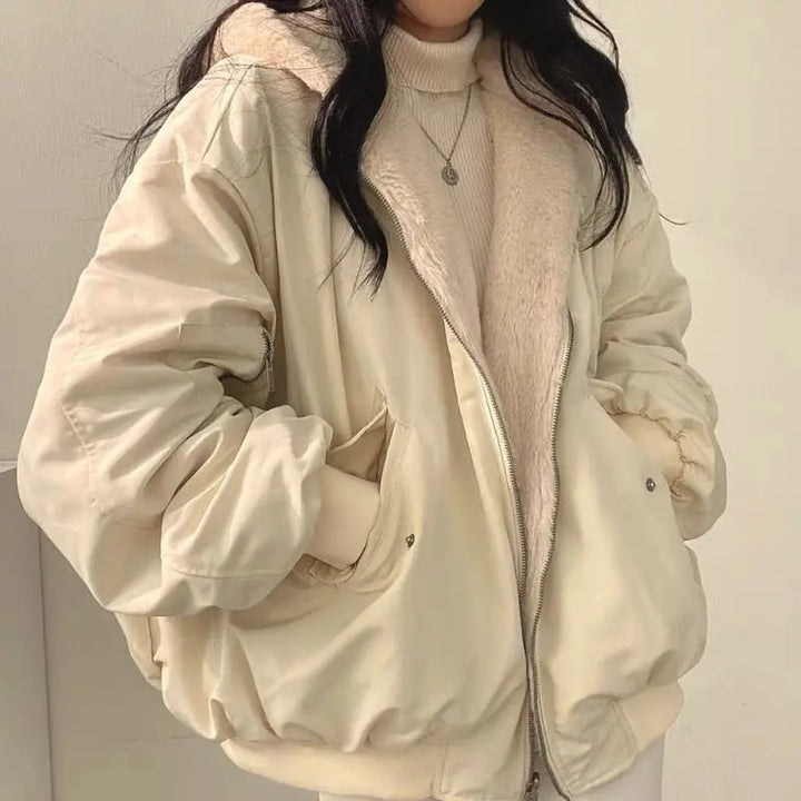 Beige Winter Jacket front view