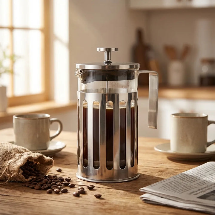 Silver Glass Coffee Brewer lifestyle