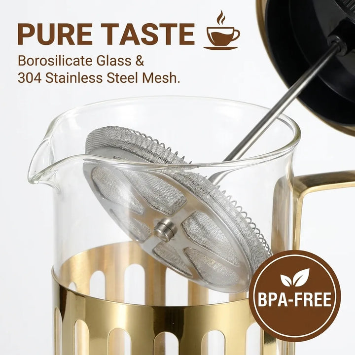 Glass Coffee Brewer stainless steel filter detail