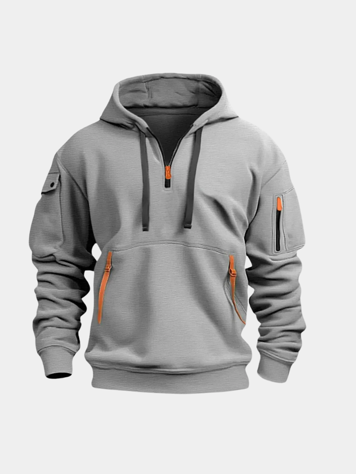 Drawstring Quarter Zip Hoodie detail view 1