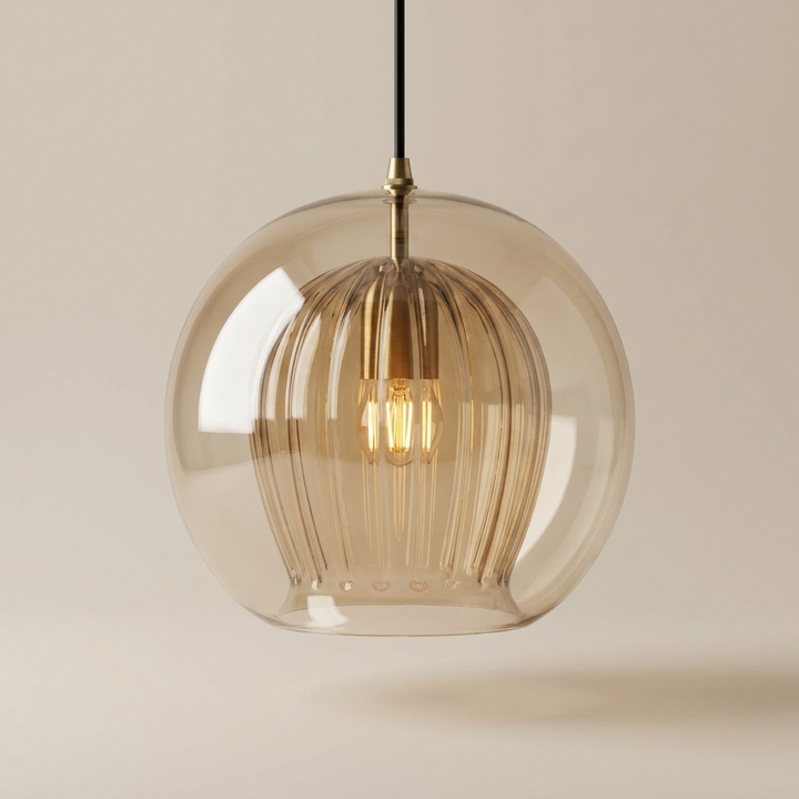 Textured Glass Globe Pendant Light