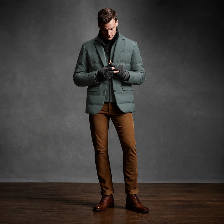 Duck Down Blazer Jacket worn on model