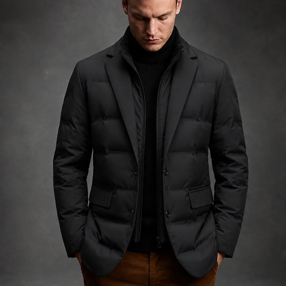 Classic Black Duck Down Blazer Jacket product view