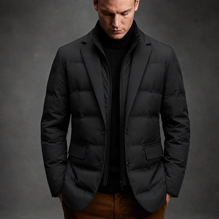 Classic Black Duck Down Blazer Jacket product view