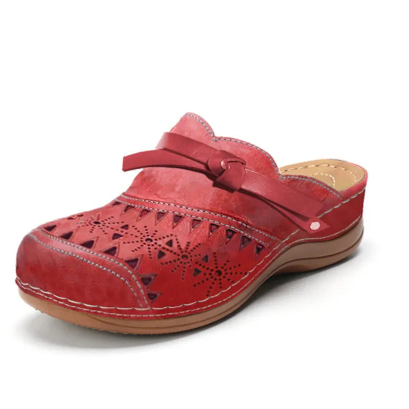 Red Orthopedic Slip-On Clogs front view