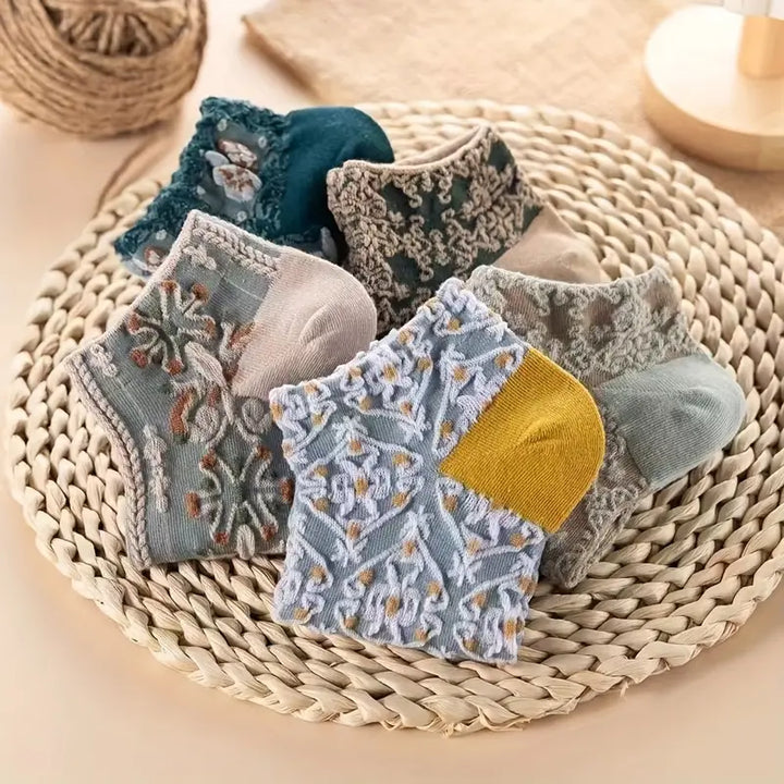 Floral Embroidered Ankle Socks lifestyle