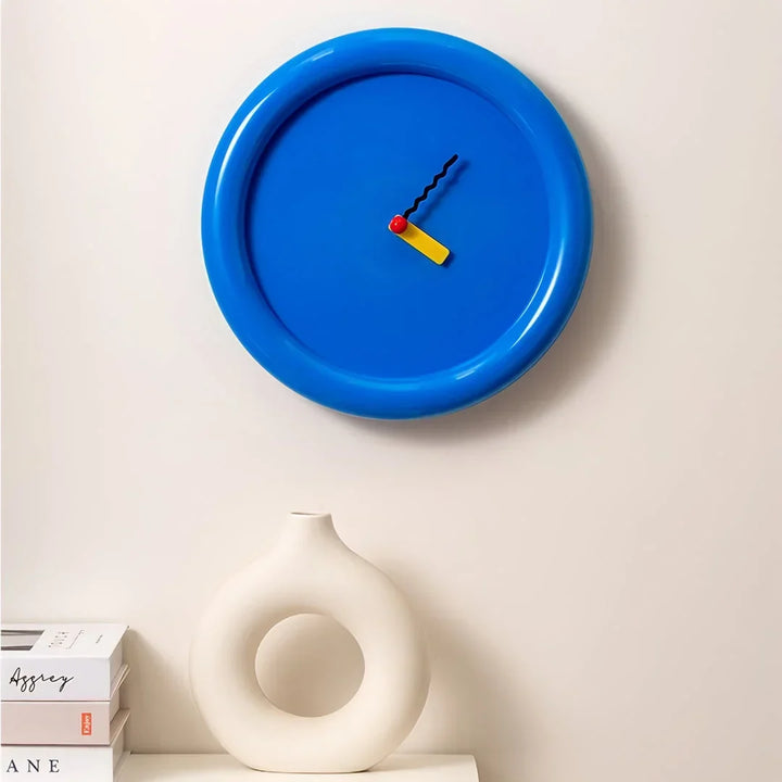 Red Retro Colorblock Wall Clock