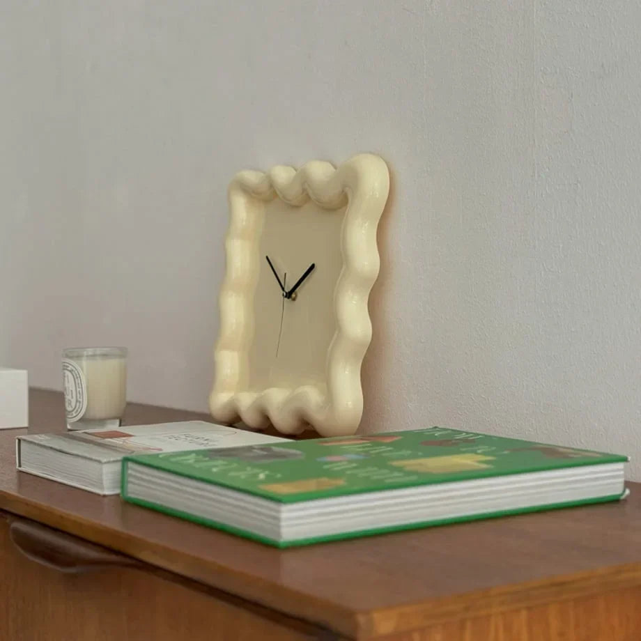 Glossy Melamine Squiggle Wall Clock