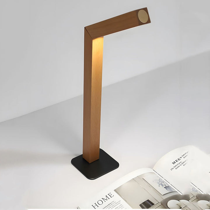 Solid Wood Table Lamp wood grain detail