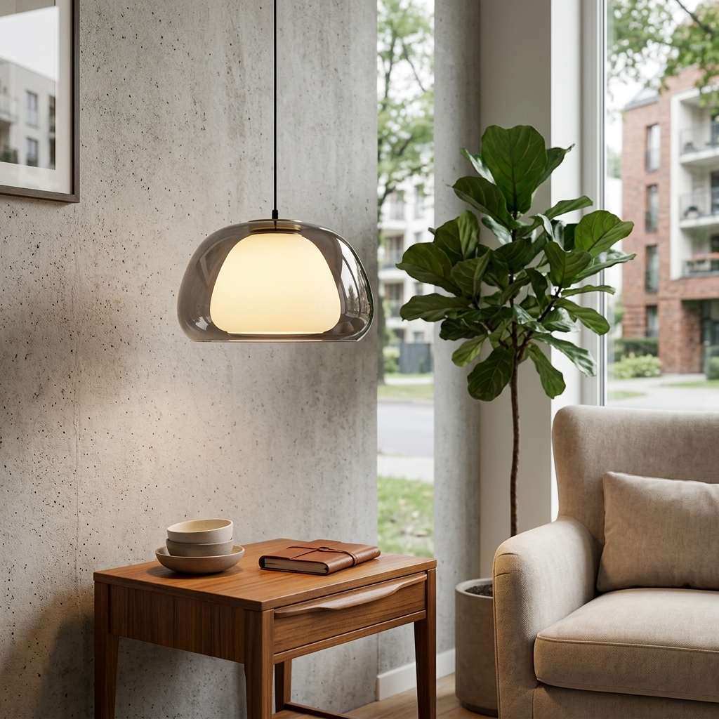 Adjustable Glass Dome Pendant Light